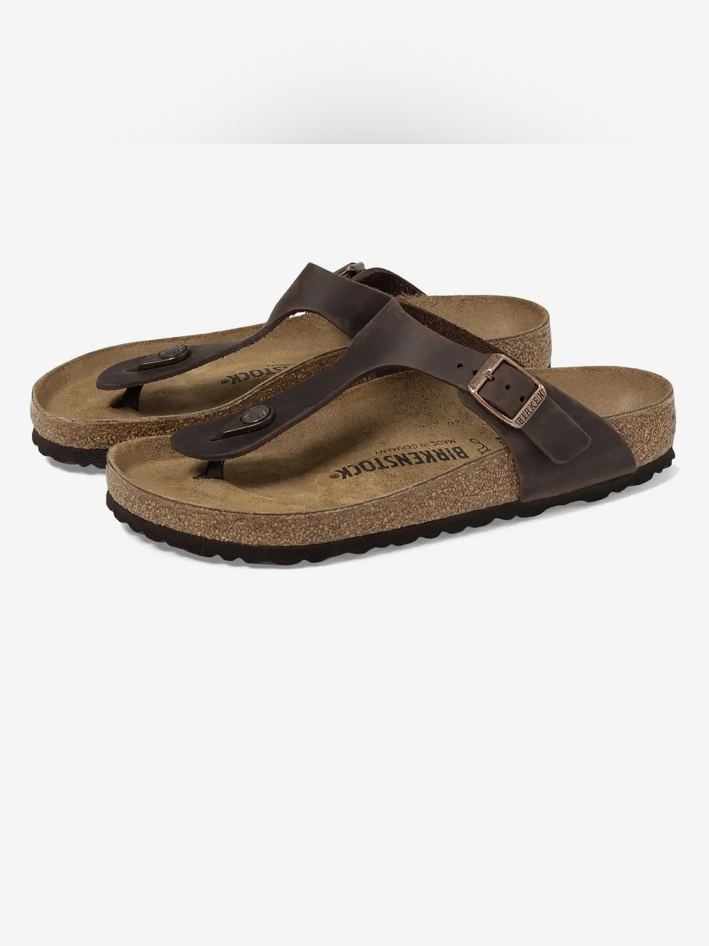 Birkenstock Gizeh thong women’s sandal habana brown oiled leather 37 size 6